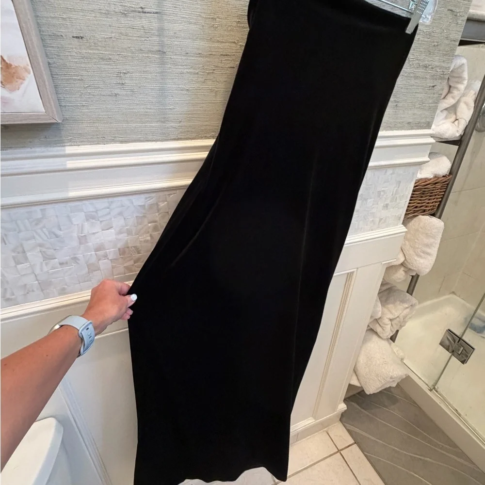 NWT new medium Anthropologie tilda strapless velvet slip dress black long